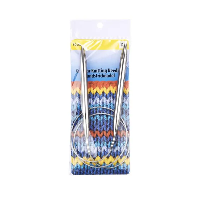 Stainless Steel Circular Knitting and Crochet Needles - 80cm, 2.0-10mm | Premium DIY Weaving Craft Tools