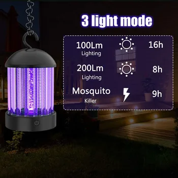 

Practical Electric UV Mosquito Killer Lamp Multi-functional Classic Rechargeable Insect Repellent Trap Flashlight