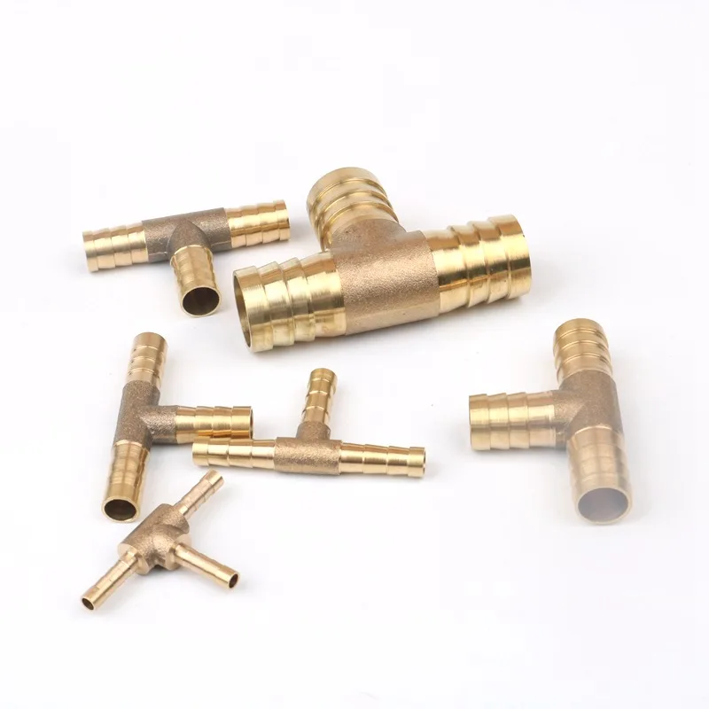 2pcs Brass 4~19mm Tee 3 Way Connector Copper Connector Aquarium Air Pump Adapter Fittings Gas Tube Air Line Repair Joints