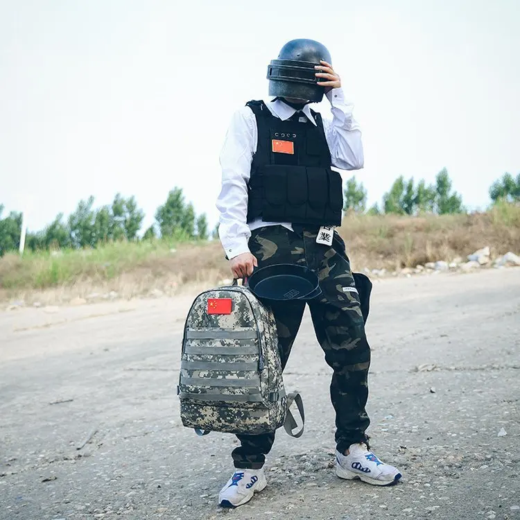 

New Style Jedi Survival Level Three Backpack Chicken Nylon Cloth Backpack Camouflage Waterproof Tactical 3D Bag