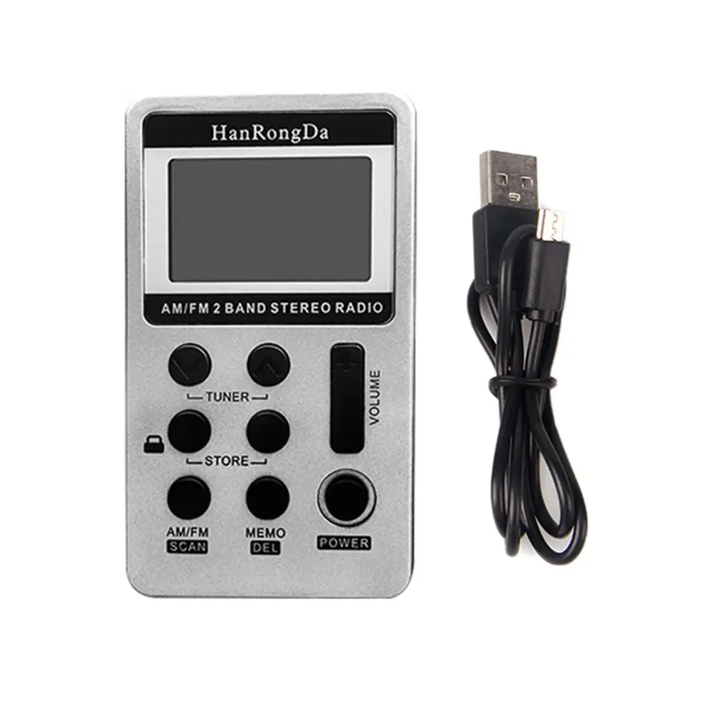 Mini Digital Portable Pocket LCD AM FM Radio 2 Band Stereo Receiver w//Headphone