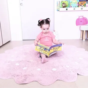 

Large Size Carpet For Kid Pink Princess Style Nordic Storm Point Biscuit Floor Mat Personal Tailor Ins Hot Sale Soft Material G3