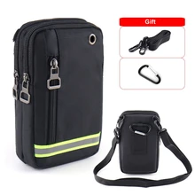 Мужская и Женская Повседневная сумка с карманами на ремне, сумка-мессенджер, вертикальный кошелек, многофункциональная водонепроницаемая сумка для мобильного телефона