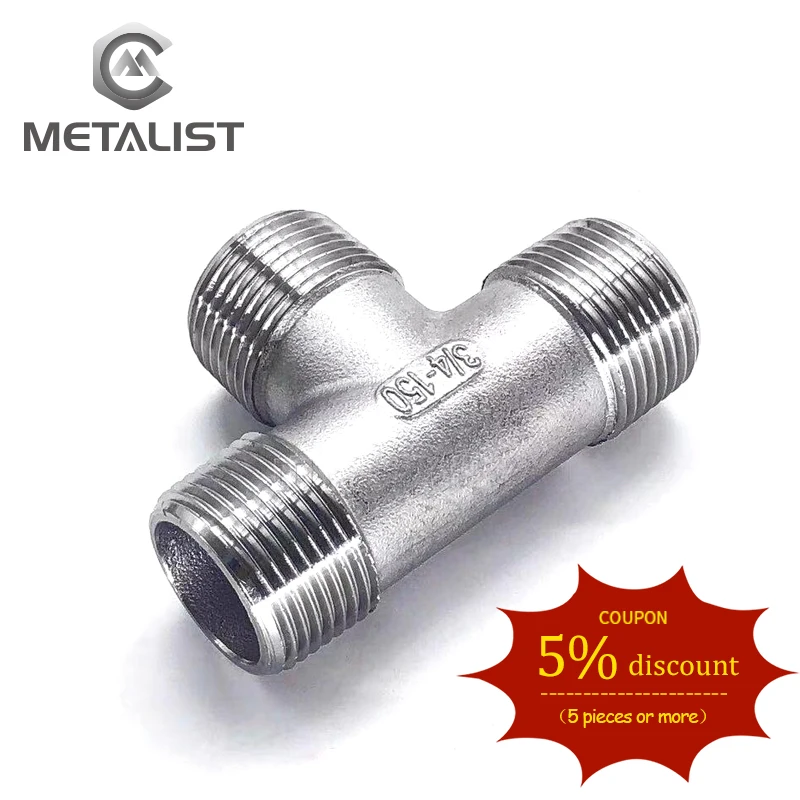 Металлический 3/4 &quotDN20 BSPT штекер * Тип тройника 3-ходовой фитинг SS304 для воды масла