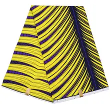 Африканская желтая печать Анкара настоящая Гарантированная настоящая парафинированная ткань с принтом 6Yards \ lot новая голландская восковая ткань