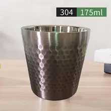 Алмазная текстура, прочная 304 нержавеющая сталь, двухслойная пивная кофейная Питьевая чашка, портативная чашка для воды, кухонные принадлежности