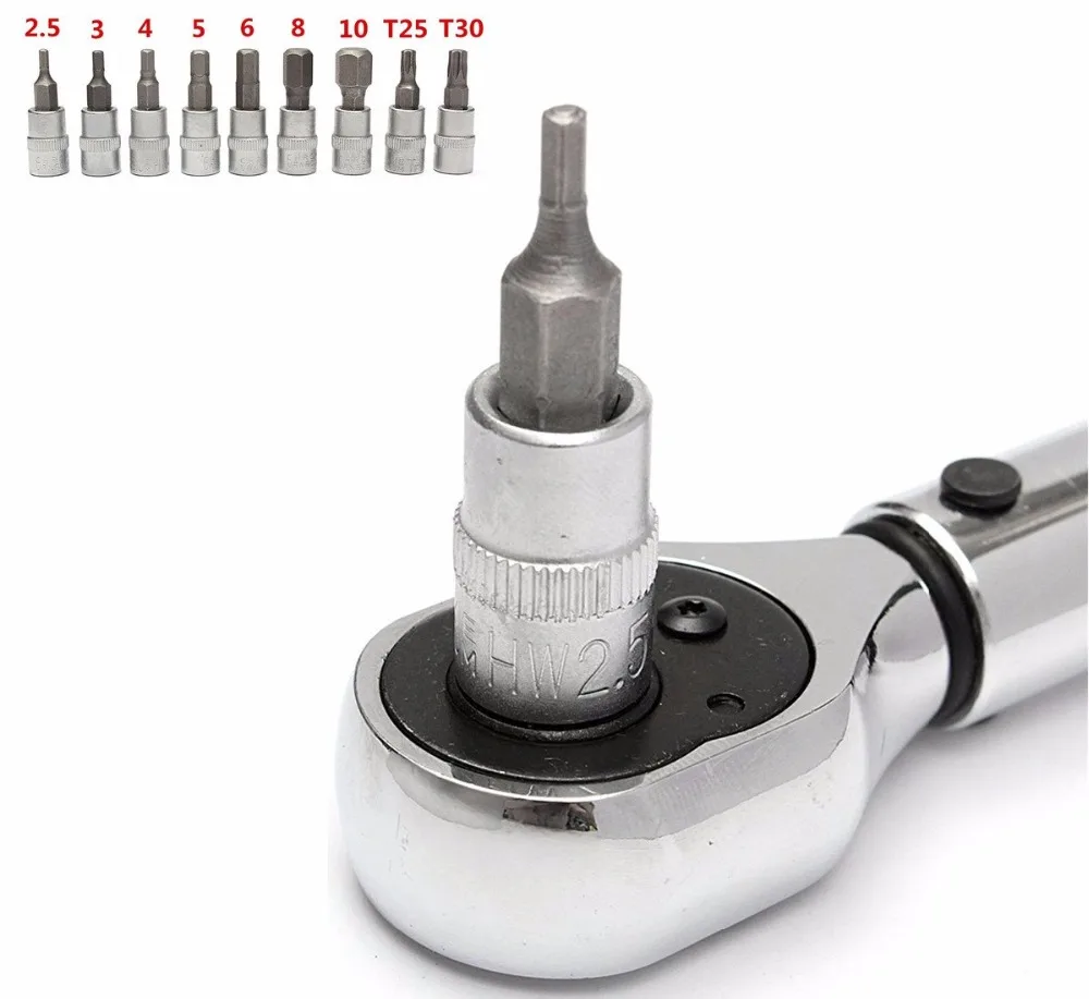 Велосипедный динамометрический ключ для велосипеда DRILLPRO 1/4 дюймовый