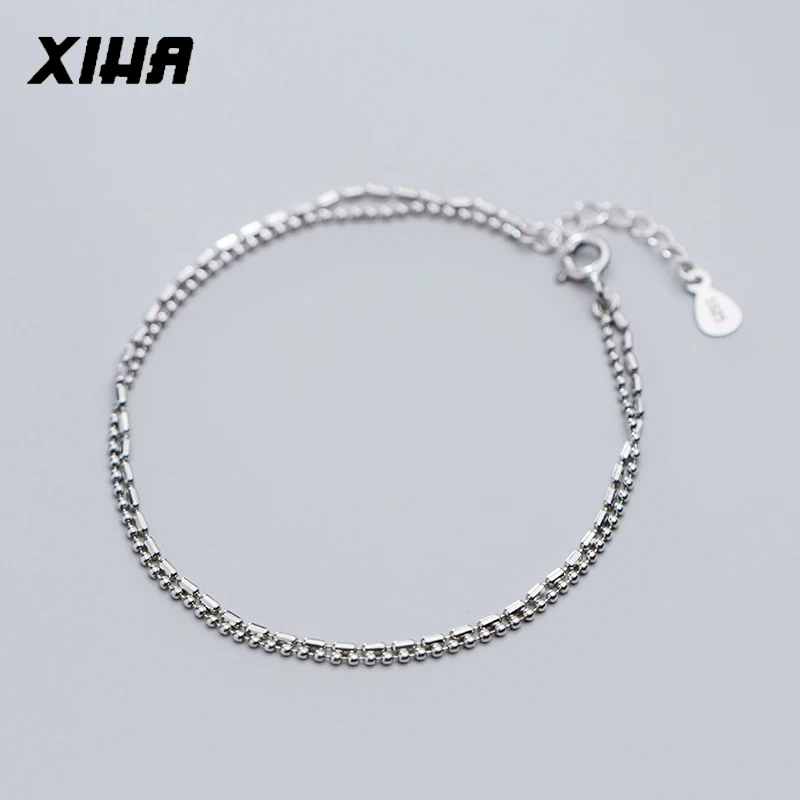XIHA 925 браслеты из стерлингового серебра Многослойные Бусины дамы девушки браслет подарки для лучшего друга Роскошные ювелирные изделия Прямая