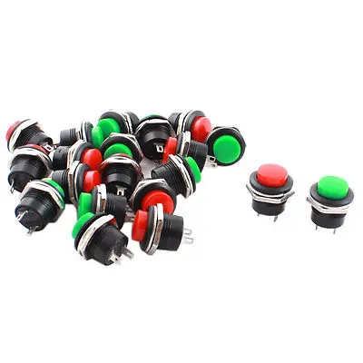 

20 Pcs AC 250V 3A 16mm Panel Mounting SPST Momentary Pushbutton Switch