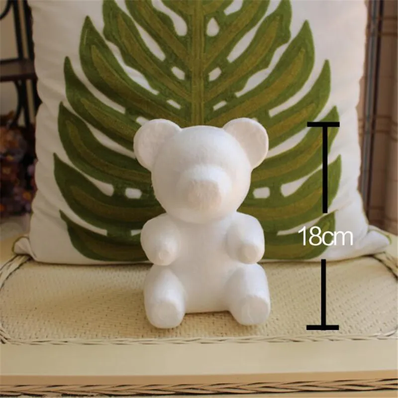 18 см/35 см белый медвежонок из пенопласта DIY игрушка на День святого Валентина вечерние украшения на свадьбу Роза собака пластик цветок плесень - Цвет: 3.99