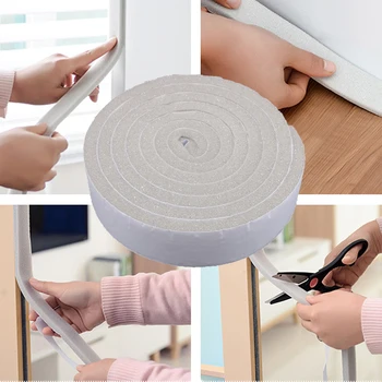 

1pc 2m DIY Self-Adhesive Soundproof Dustproof Soft Anti-theft Doors Sealing Strips Sponge Noise Insulation Dusting Sealing Tape