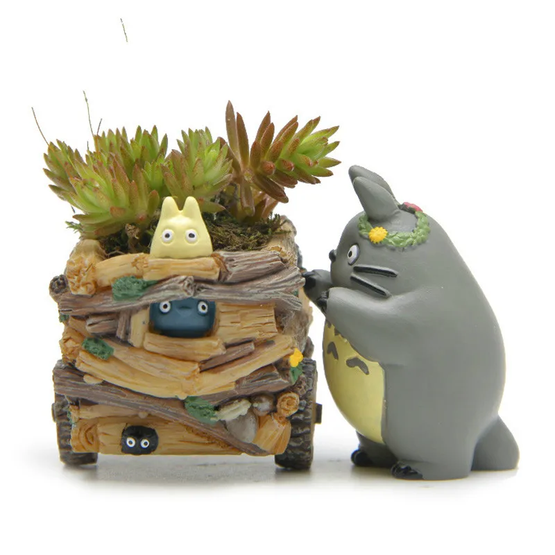 

Modern Cartoon Succulent Planter Pot Resin Creative Crafts Cute Totoro Flower Pot Home Decorations Beldam Jiji Couple Cat Vase