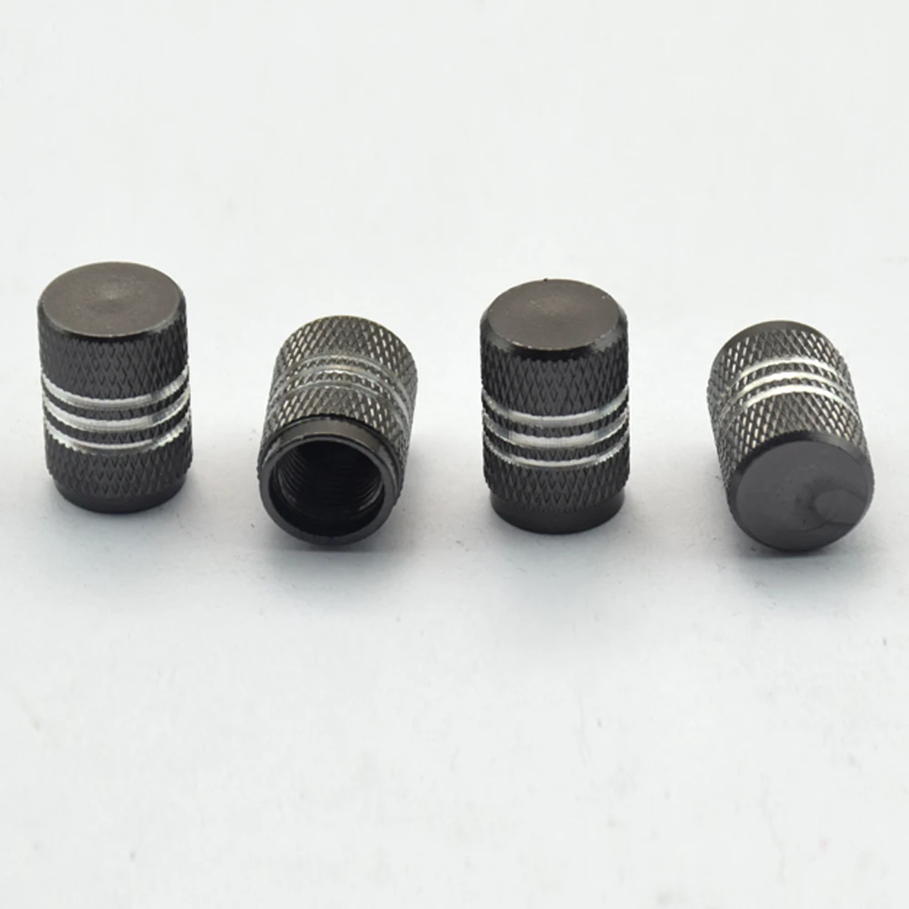 

4pcs Universal Car Tuning Truck Bike Nipple Caps Tire Wheel Rims Stem Air Valve Caps Tyre Gray Silver Aluminum Car Accessories