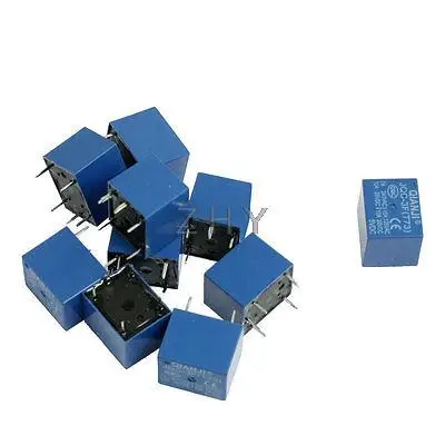 

10 Pcs DC 5V Coil 7A 240VAC 10A 125VAC/28VDC 5 Pins SPST Power Relay JQC-3F