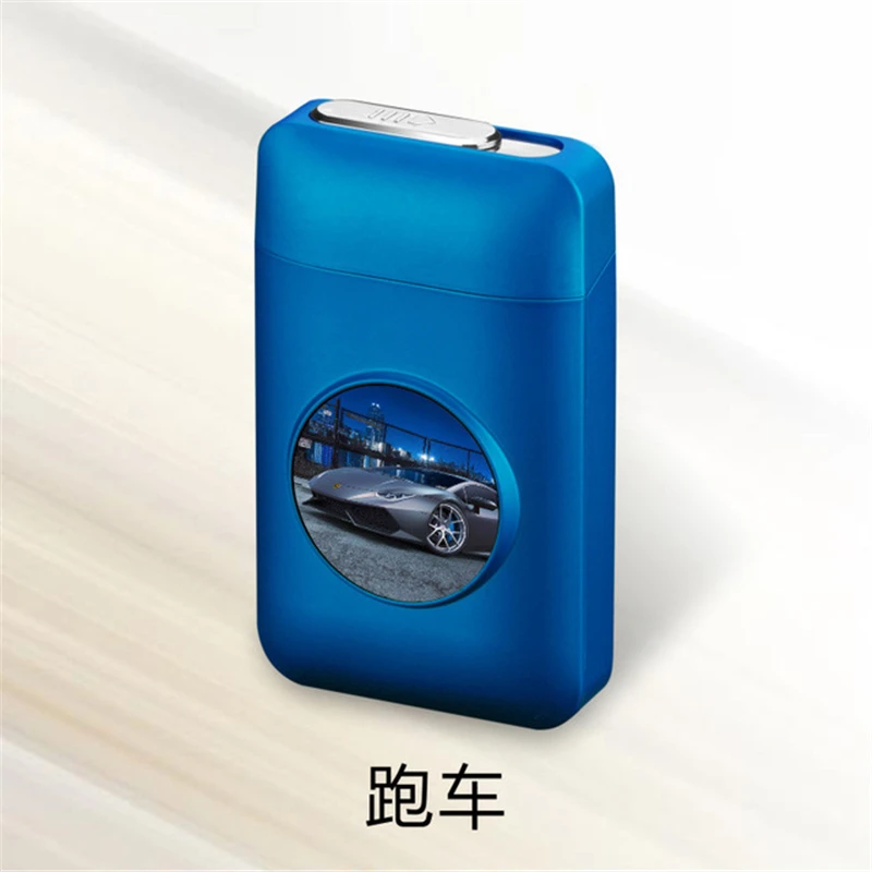 Car 19 шт. портсигар с зажигалкой чехол usb зарядка электронные зажигалки аксессуары для курения водонепроницаемый огонь стартер - Цвет: Car