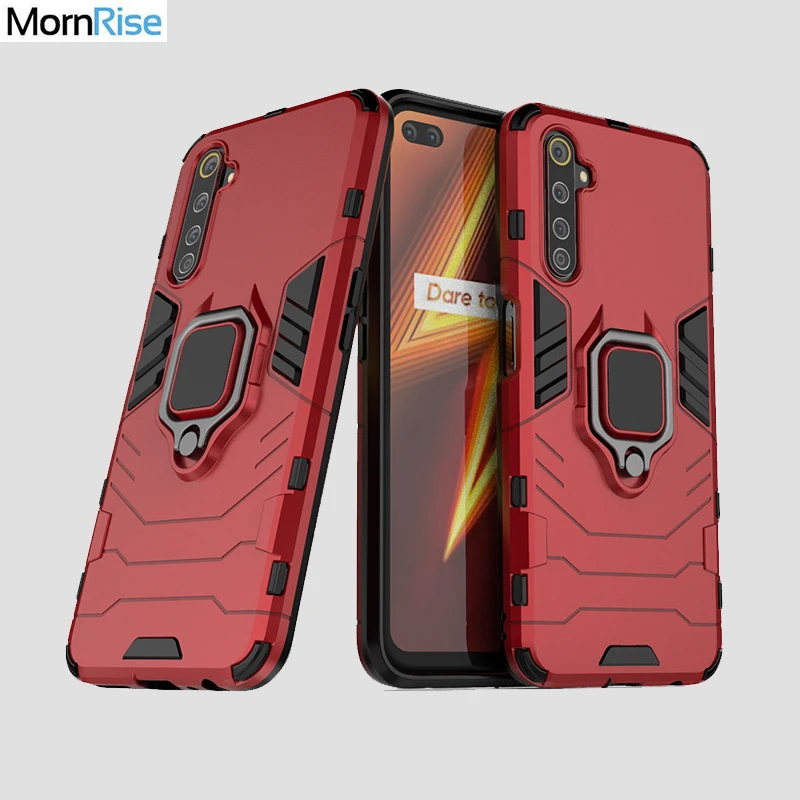 Гибридный Прочный чехол для OPPO REALME 6 PRO противоударный с подставкой и
