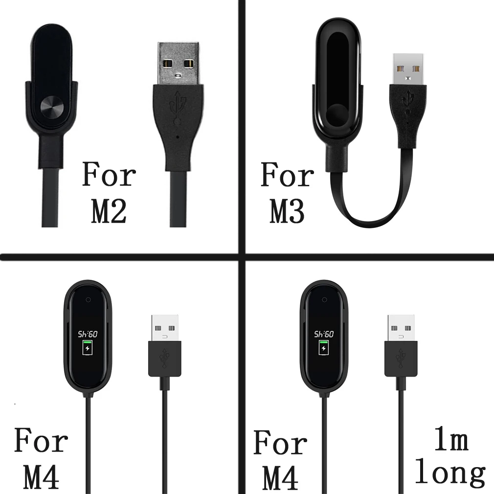 Для M2/M3/M4 сменный кабель зарядного устройства для Xiaomi mi Band 2/3/4 USB быстрой зарядки