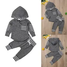 От 3 месяцев до 3 лет для маленьких мальчиков и девочек; одежда унисекс; теплый свитер с капюшоном+ штаны; комплект одежды