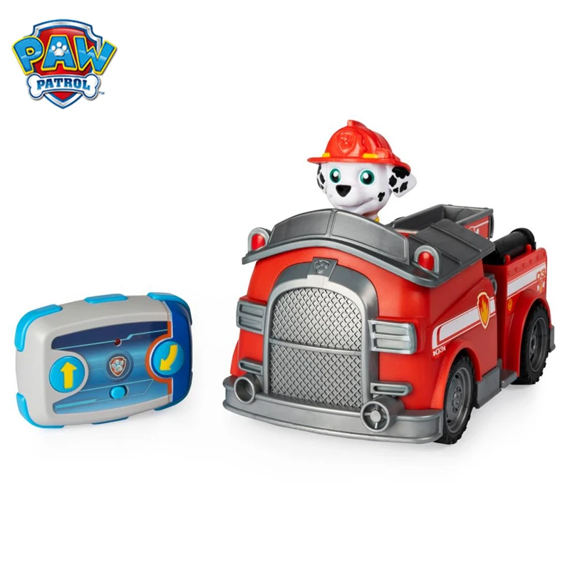 

Original Paw Patrol Marshall Remote Control Fire Truck with 2-Way Steering RC Vehicle Toy Set Anime Action Figure Model Kid Gift