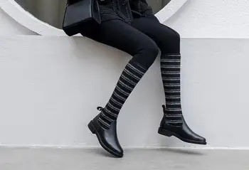 

Winter new over the knee boots high tube socks stovepipe long boots over the knee female loose boots
