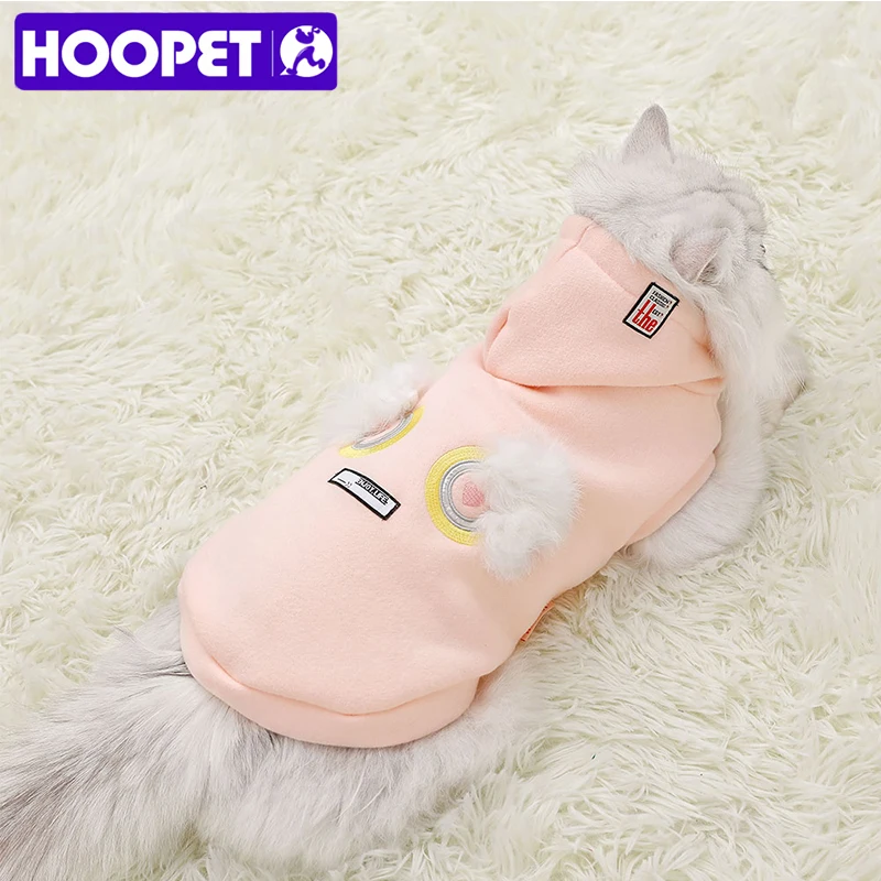Теплая одежда для кошек HOOPET, зимняя куртка для питомцев, щенков, котят, куртка для маленьких и средних собак, кошек, чихуахуа, костюм розового цвета