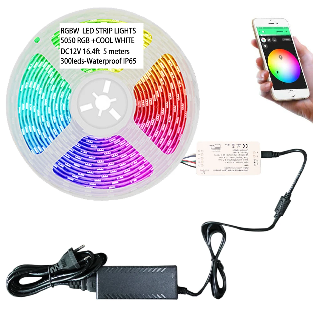 ZigBee RGBW LED Strip Light Controller for Echo Plus Philips Hue Google Home