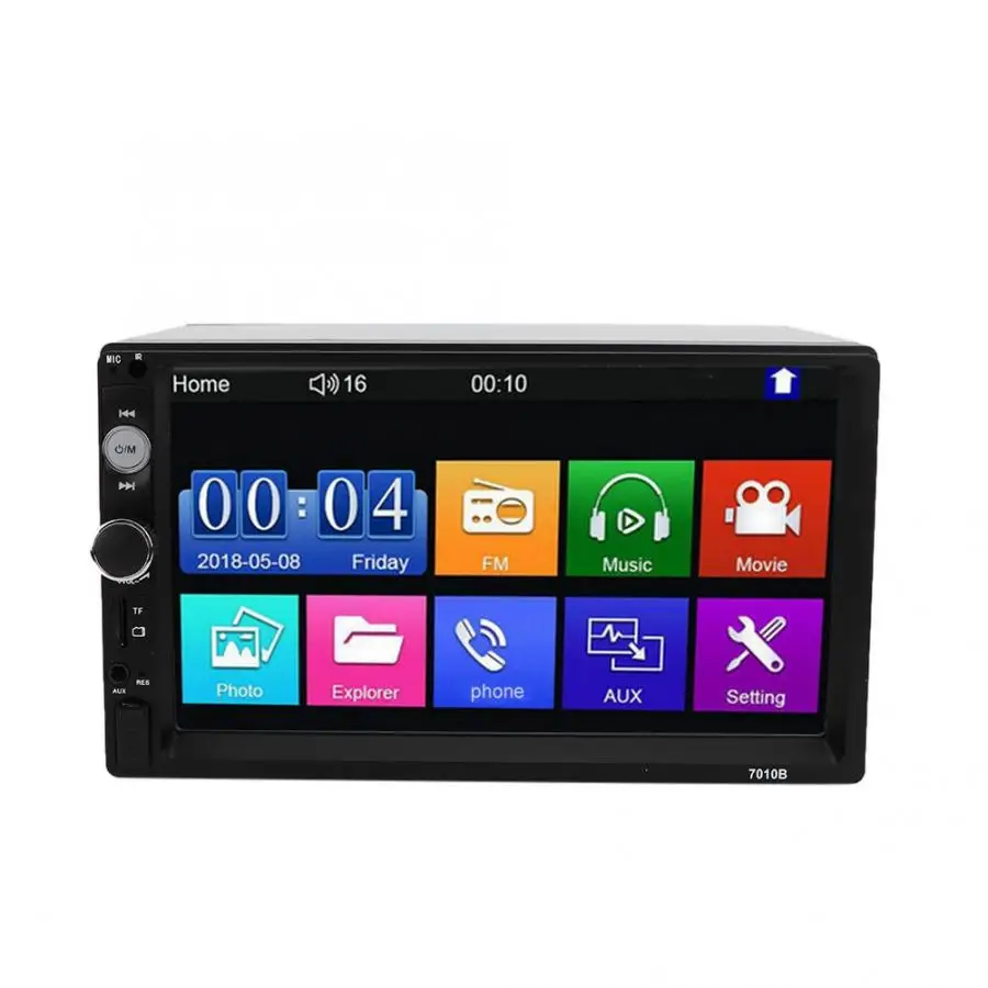 Автомобильный стерео 7 дюймов экран с высоким разрешением FM Bluetooth радио аудио стерео Авто MP5 длинный корпус плеер oto aksesuar