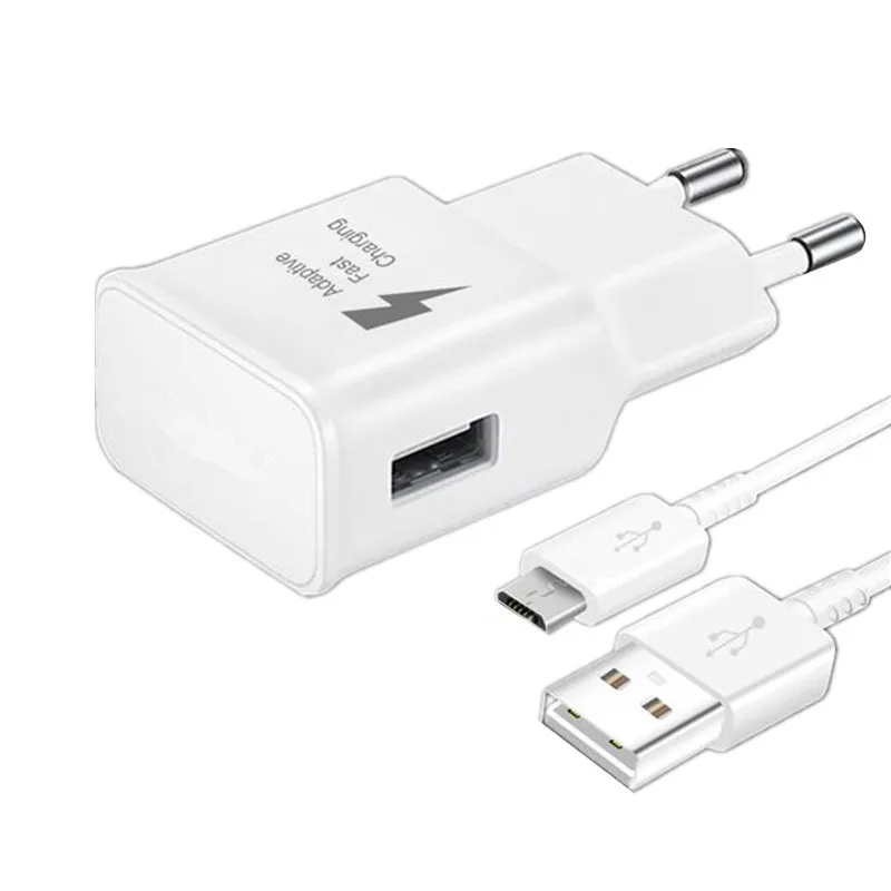 Быстрая зарядка AC настенное зарядное устройство и микро usb кабель для samsung Galaxy S6 Edge+ A6 J4 J6 J8 A10 для Xiaomi Redmi 7A 5A Note 5 6 Pro