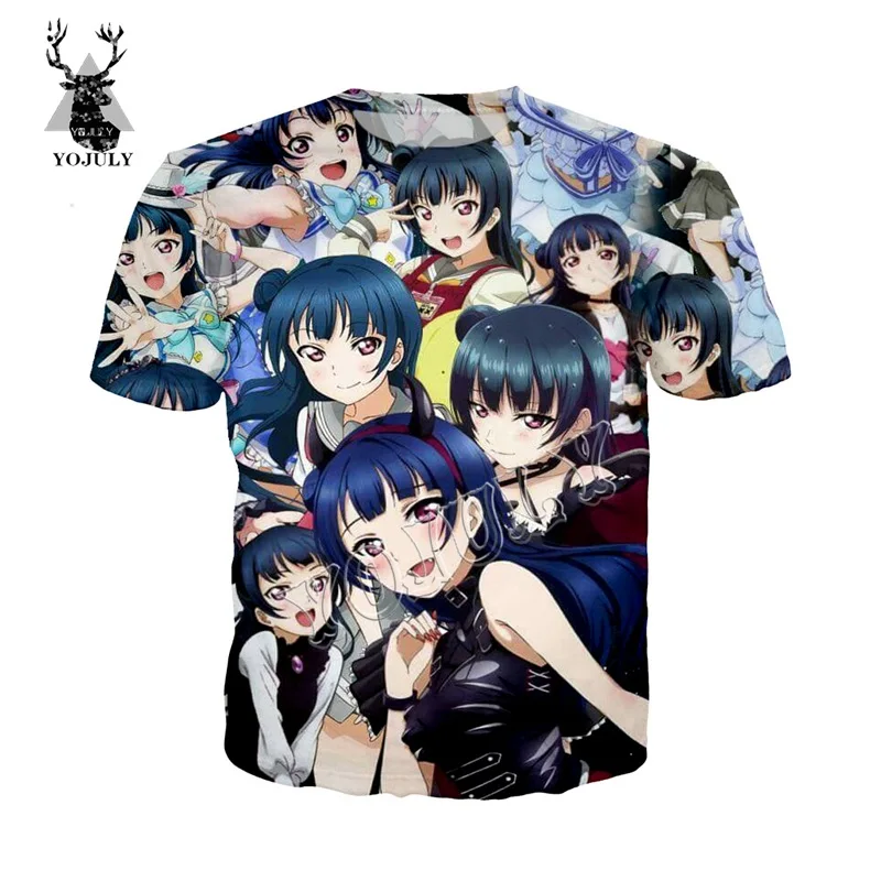YOJULY аниме Love Live 3D напечатанная Мужская футболка женская модная повседневная футболка s унисекс Новинка уличная забавная футболка Топы T46