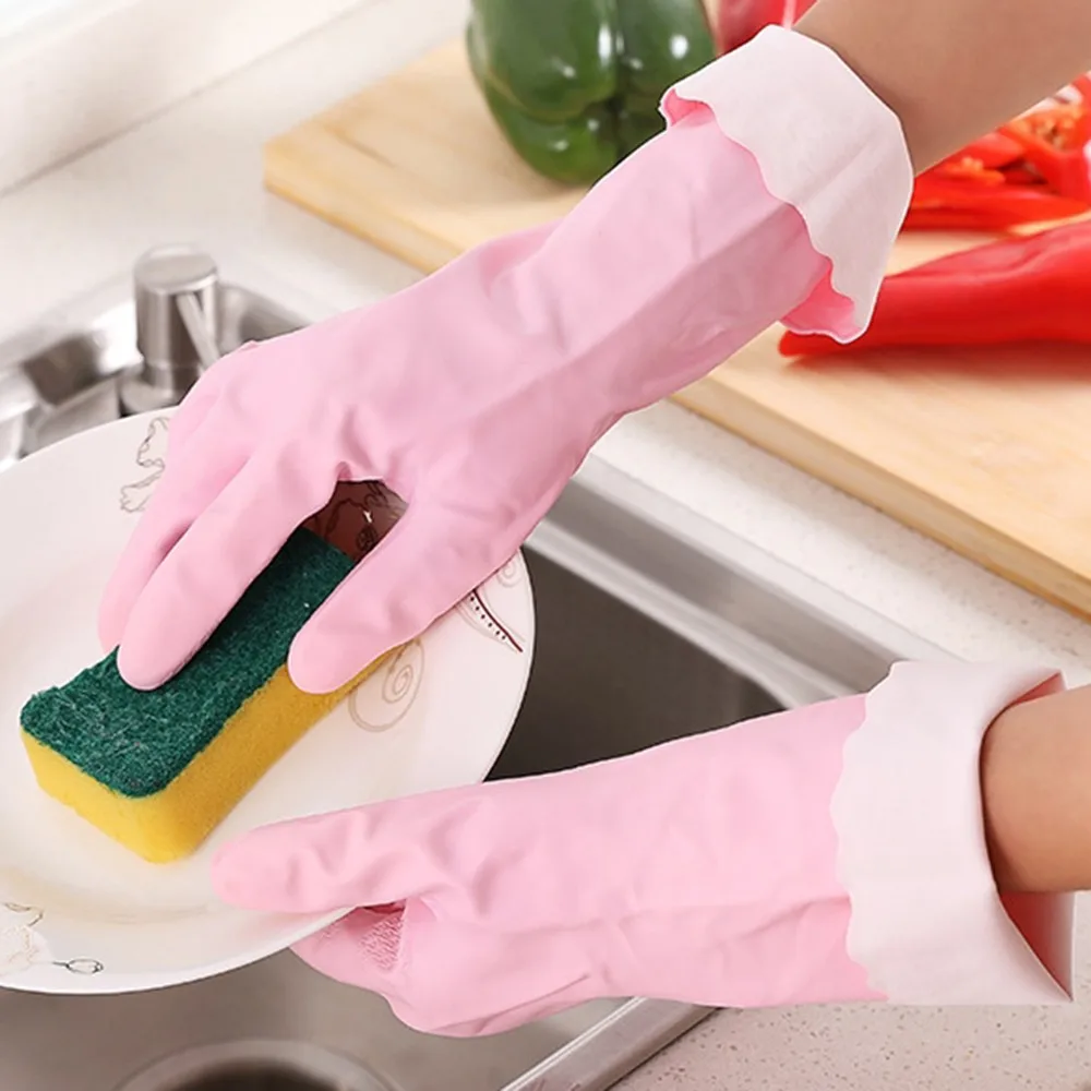 short pink Волшебные силиконовые мытье посуды водонепроницаемые перчатки Guantes латексные садовые резиновые перчатки для мытья посуды кухонные аксессуары - Цвет: short pink