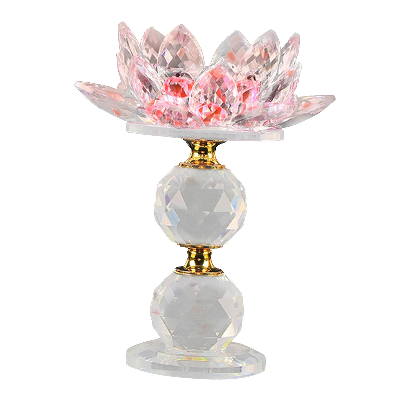 Crystal Lotus Flower Candle Holder Clear Reflection Coffee Crushed Diamond Sparkling Table Dining Party Wedding Decor 