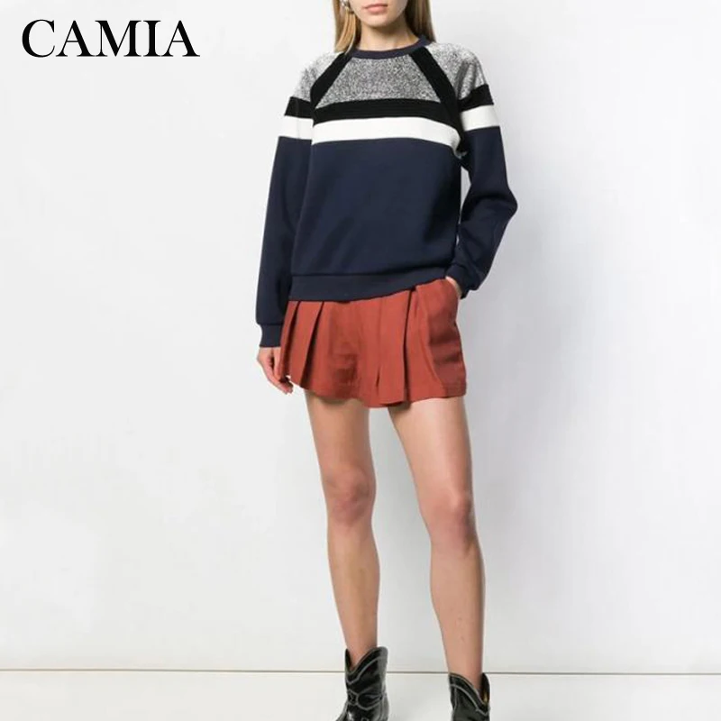 

CAMIA Women Sweater Striped Glamorous Knit Top Cute Sweater 2019 Autumn and Winter New Women's fashion