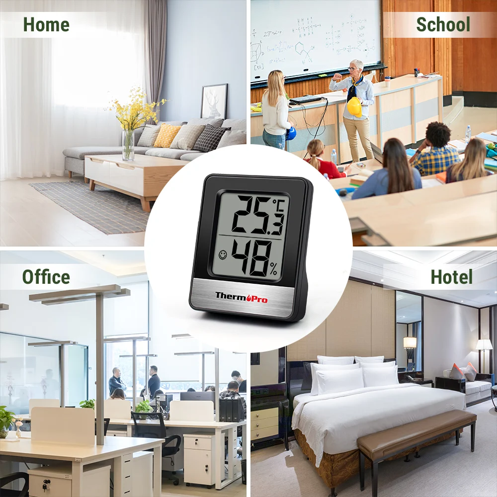 ThermoPro TP49 черно-белая Метеостанция Мини цифровой Комнатный термометр Монитор влажности термометр гигрометр