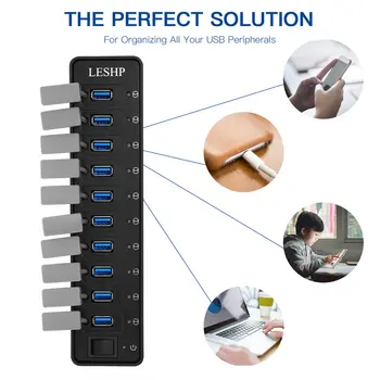 

USB HUB USB 3.0 HUB 4/7/10 Port Multi USB Splitter 3 Hab With Power Adapter For PC Laptop USB-HUB 2.0 USB3.0 Multiple Port HUB