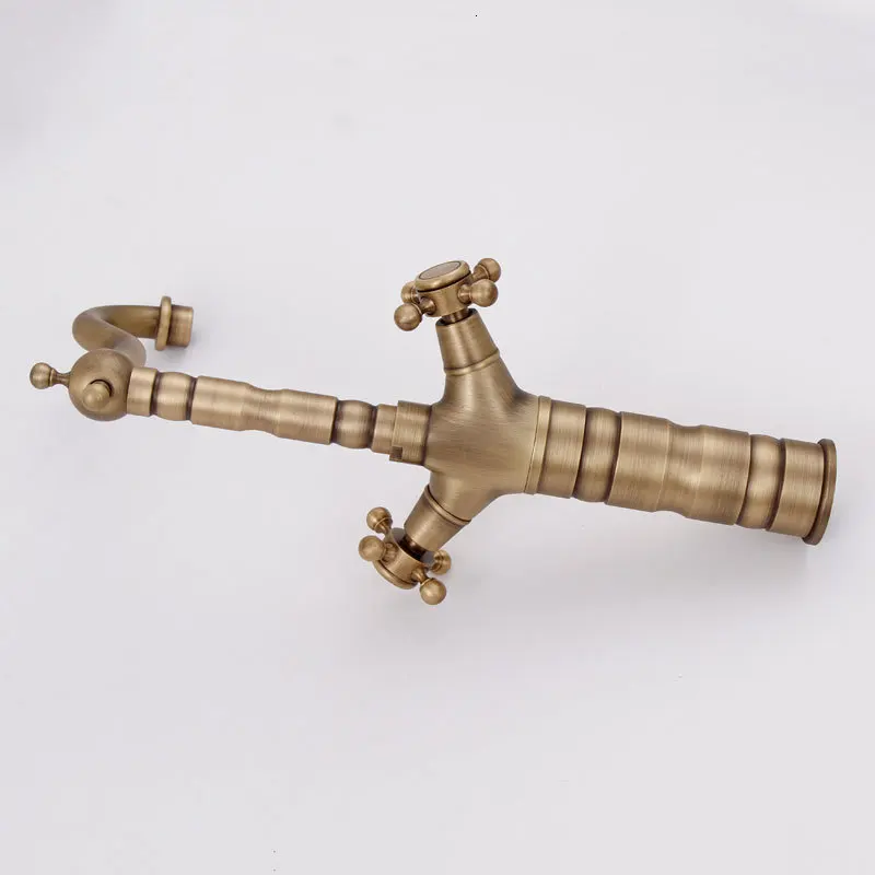 Double rotating handle bathroom kitchen sink faucet old faucet brass mixer