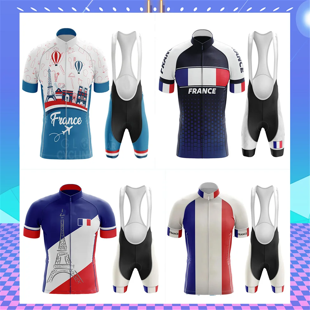 Майо Cyclisme Homme Pro Новый Велоспорт комплекты летние футболки French костюм гелевая