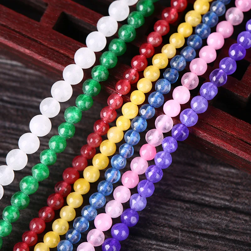 Модные 2 мм бусины из натурального камня нефрита круглые для самостоятельного