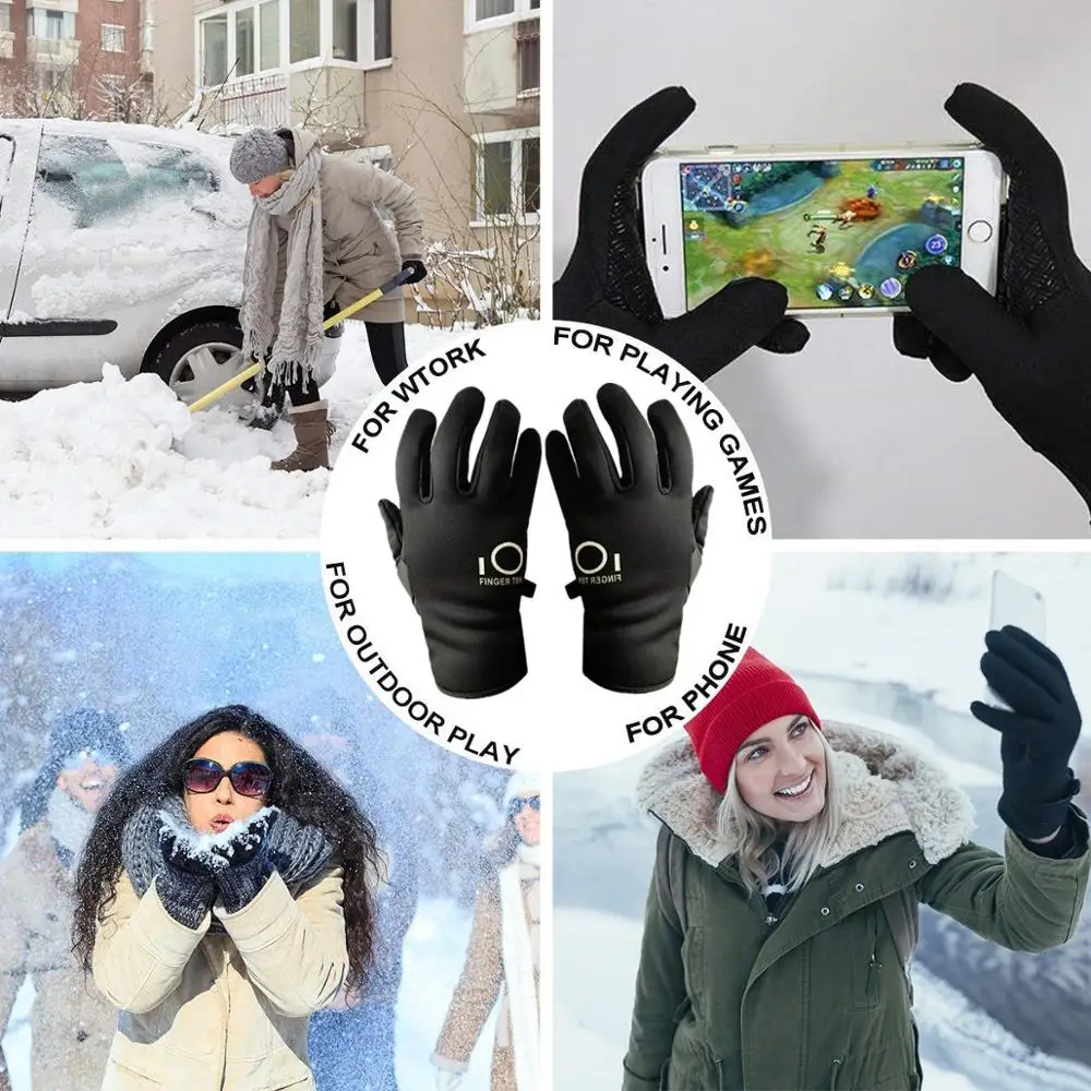 Зимние перчатки для велоспорта Для мужчин лыжные теплые флисовые Водонепроницаемый ветрозащитный 3 м с сенсорным экраном сцепление спортивный горный зажима перчатки для бега Для женщин