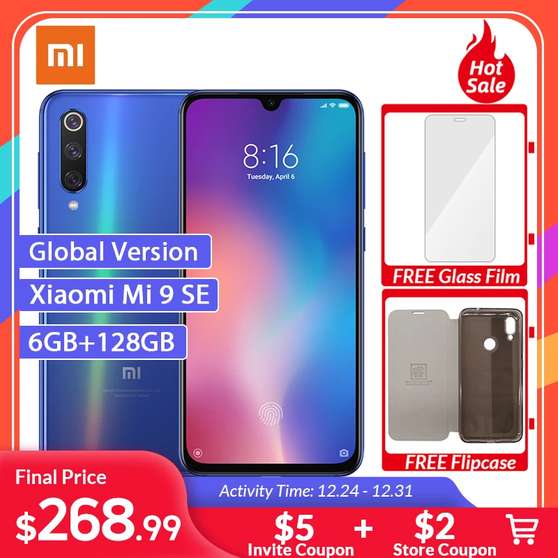 Глобальная версия Xiaomi mi 9 SE 6 ГБ 128 Восьмиядерный процессор Snapdragon 712 5 97 ''AMOLED