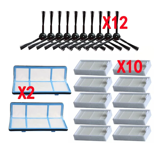 Primary dust Filter side brush Efficient Hepa Filter for ilife v5 v5s V3 V3s v5pro V50 V55 x5  robot vacuum cleaner Parts Light Grey