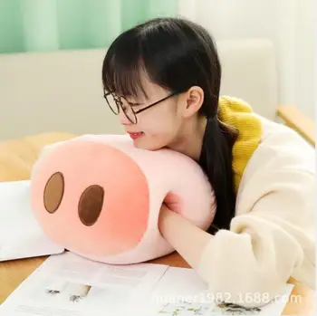 

Pig nose cartoon warm hand pillow winter plush toy cute girl gifts