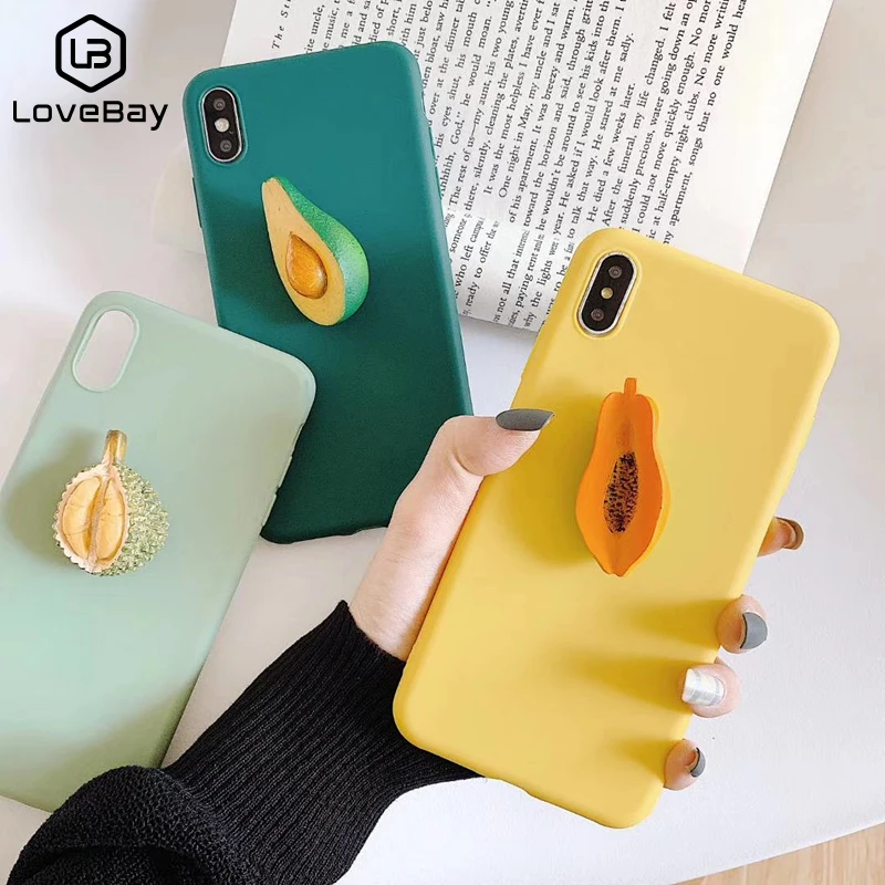 Lovebay Милые 3D фрукты авокадо Durian чехол для iPhone X XR XS MAX 6 6S 7 8 plus Мягкие силиконовые