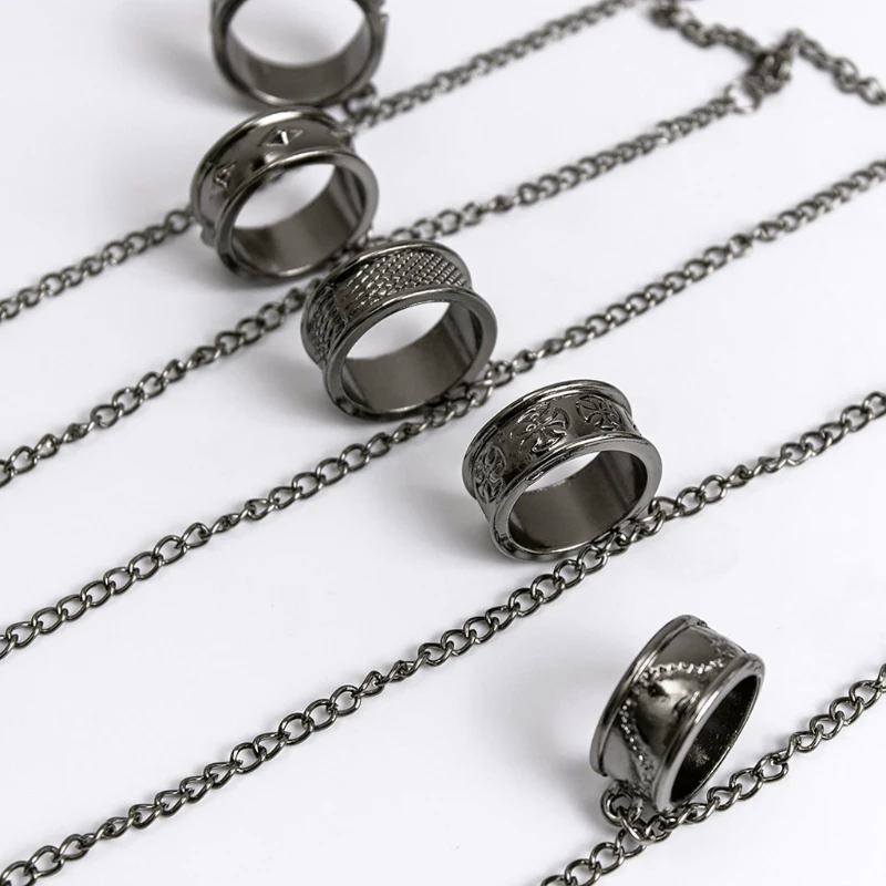 Bethynas Pulsera Punk De Borla Con Anillos De Dedo Esclavo, Arnés De Mano Gótico, Cadena De Hip Hop Kurapika Para Mujer, Aleación