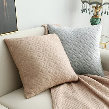 

Simple Solid Color Geometric Texture Series 50x50cm/90x50cm Pillow Cover Home Pillow Decorative Cojines Decorativos Para Sofa
