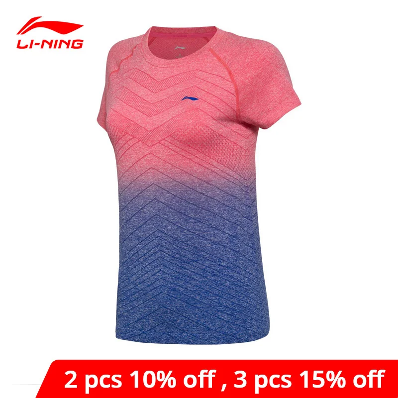 Женская футболка для бадминтона Li Ning дышащая Спортивная с подкладкой li ning AAYN048