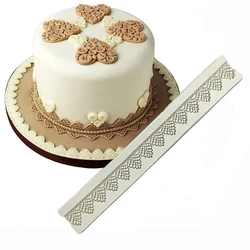 Elegant Pearl and Floral Design Silicone Fondant Mold (Chocolate)
