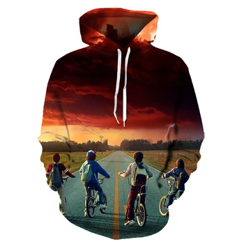 

2019 new 3D printing hoodie stranger hoodie male / hoodie hot TV series Camiseta children hoodie gym Asian size S-6XL