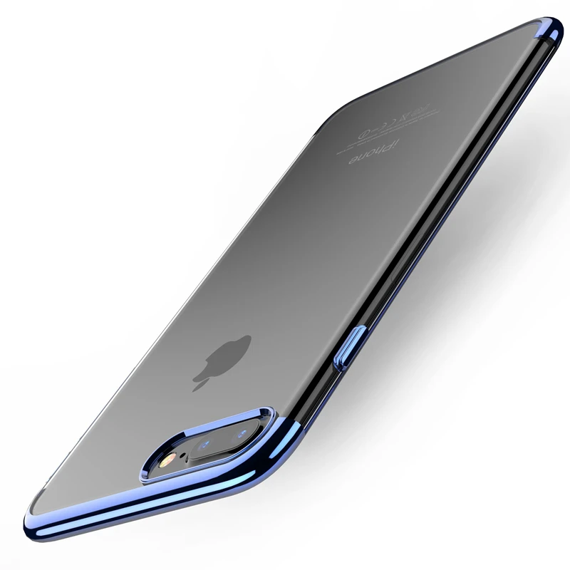Роскошный прозрачный чехол с покрытием для iPhone X 6/6S/7/8 Plus мягкий 6 6S 7 8 силиконовый