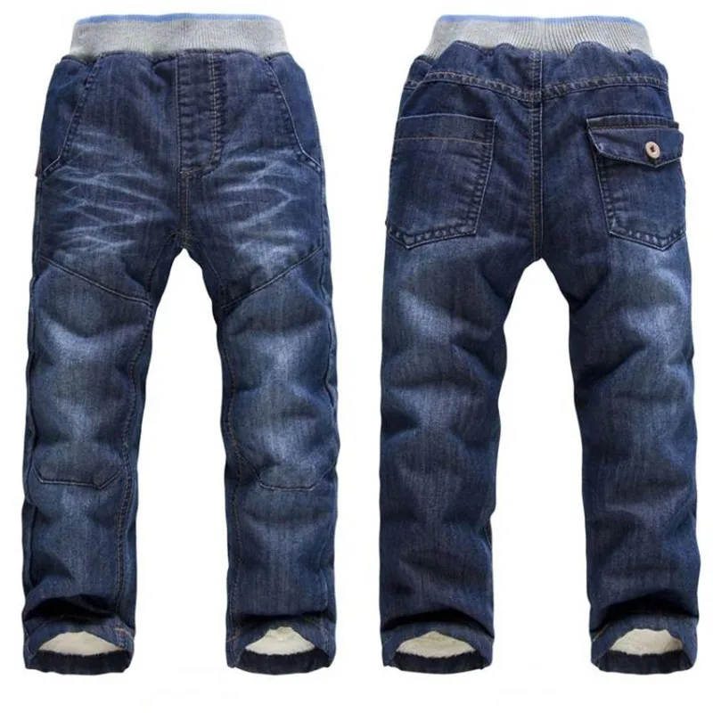 Little boys warm winter jeans Kids new casual good quality thick velvet denim pants for boys 1-5 years