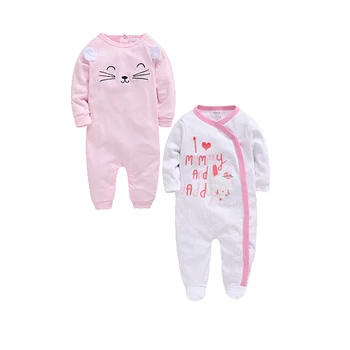 

Honeyzone Cute Newborn Baby Girl Clothes 0 3 Months Recem Nascido Pink Toddler Jumpsuit Autumn Overalls Cat Print Baby Onesie